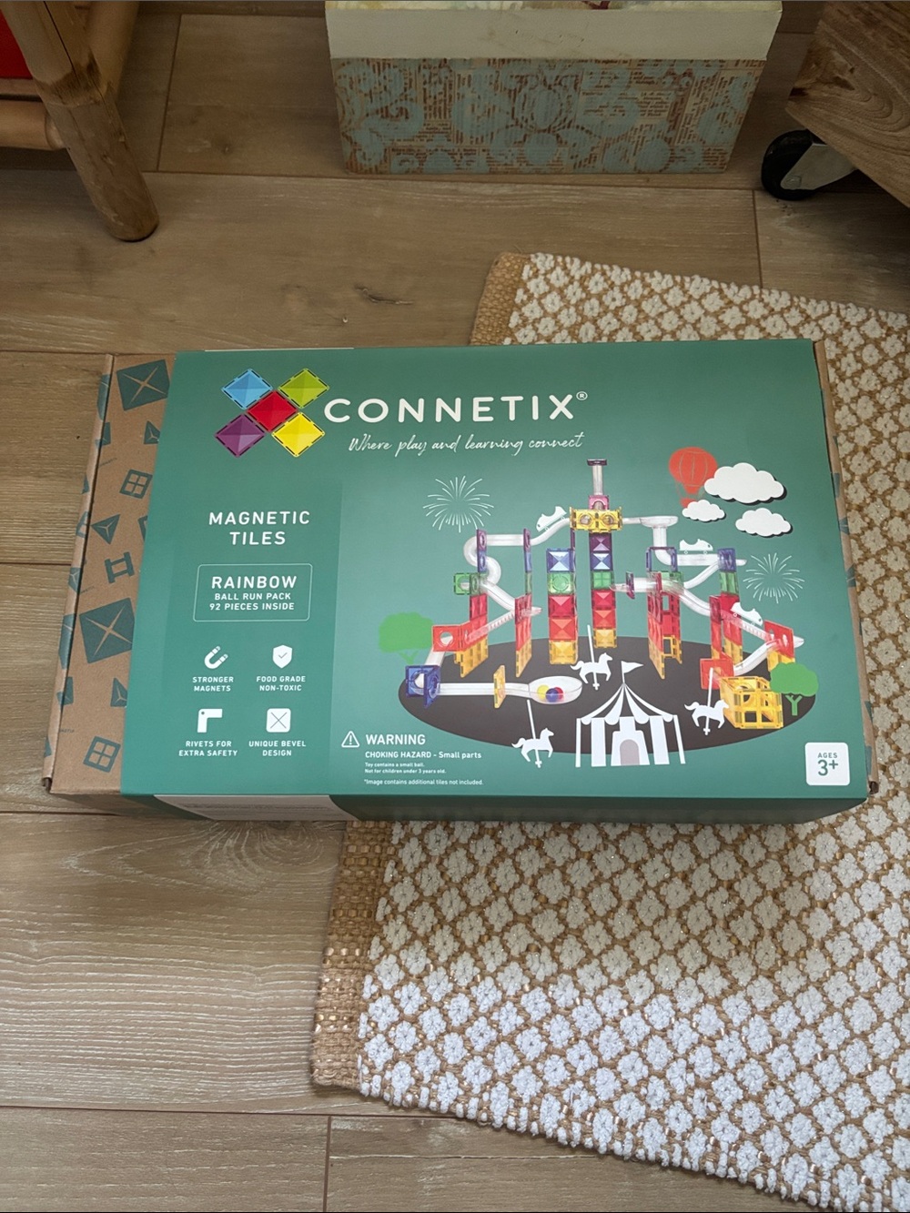 Connetix Magnetic Tiles Rainbow Magnet Tiles Ball Run New!!